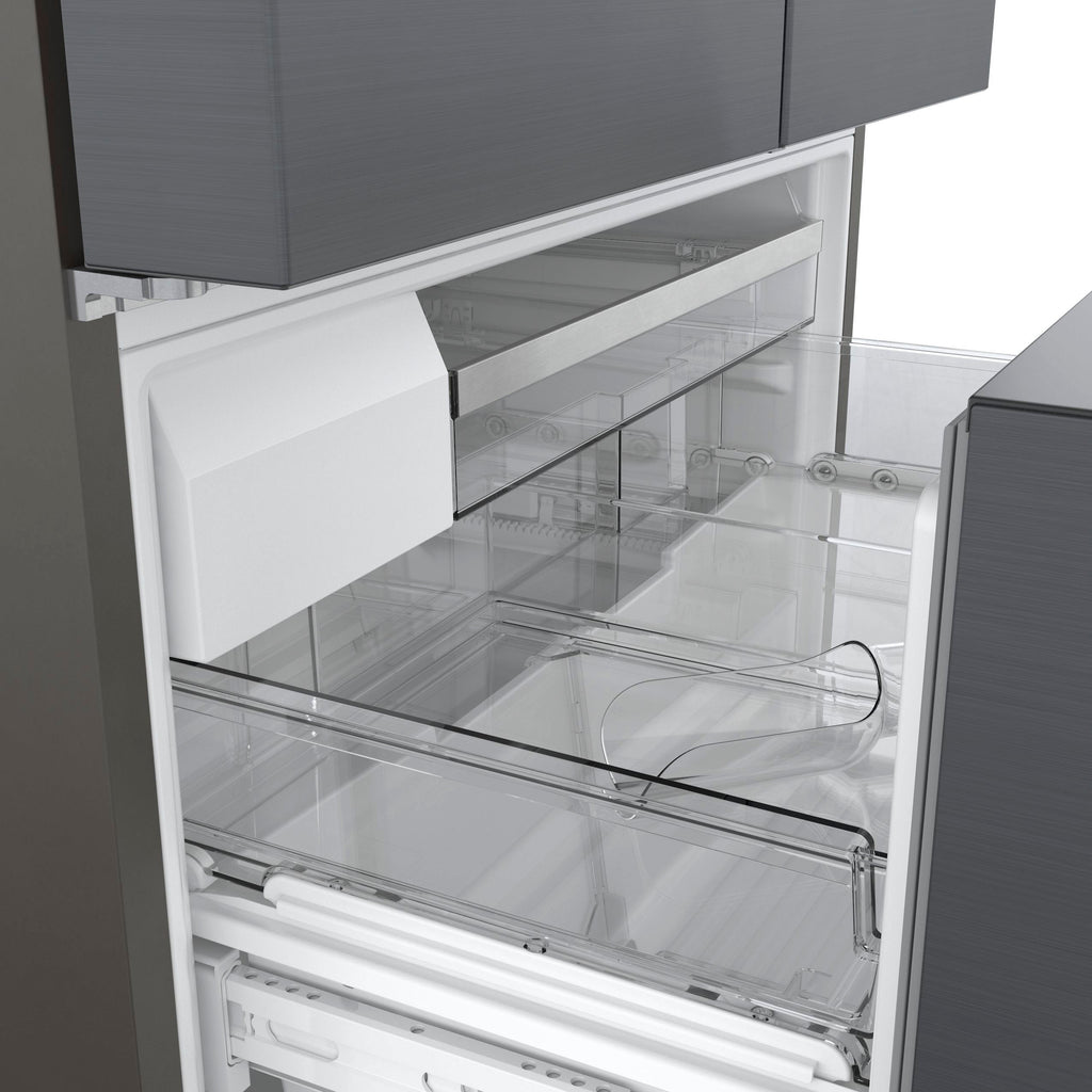 Bosch - 800 Series 21 Cu. Ft. French Door Counter-Depth Smart Refrigerator - Black stainless steel