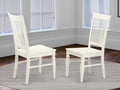 East West Furniture Weston 10 Wood Dining Chairs in Linen White (Set of 2)