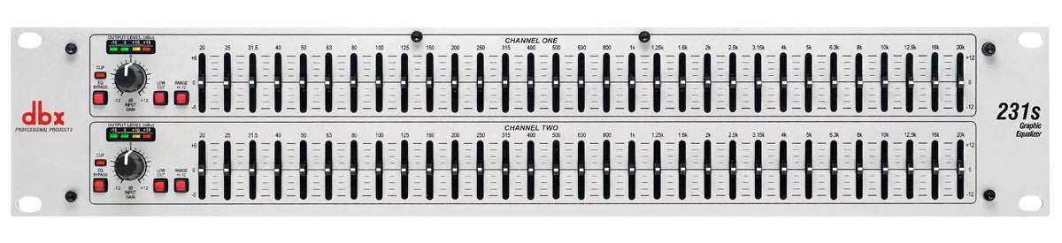 DBX 231S Dual 31 Band Graphic Equalizer Audio Rack Mount EQ+Compressor+Cables