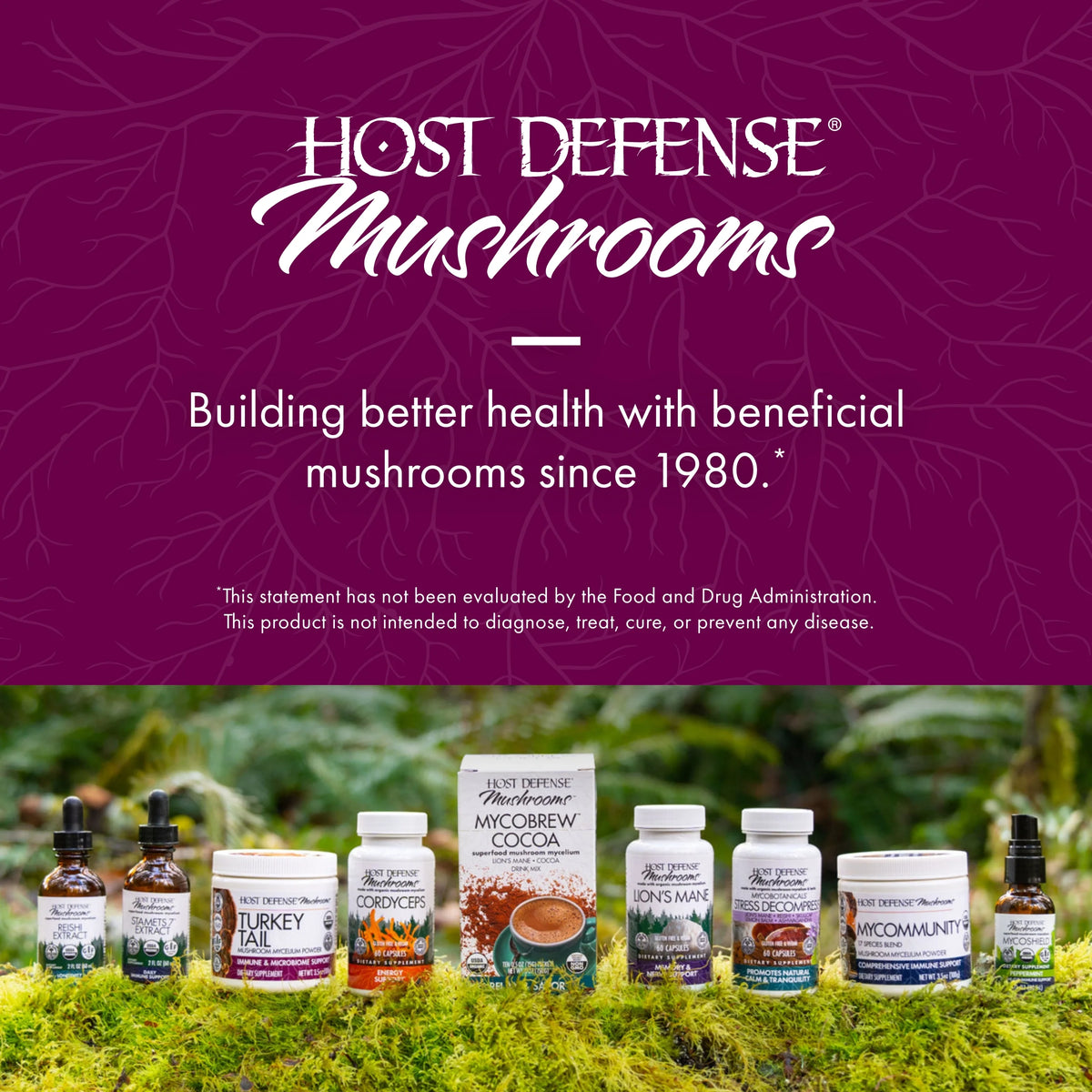 Host Defense, Turkey Tail Capsules, Natural Immune System and Digestive Support, Mushroom Supplement, Unflavored, 60