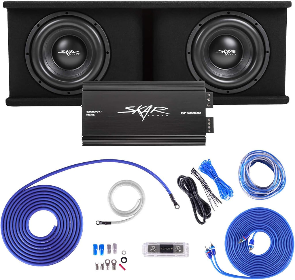 Skar Audio Dual 12 Complete 2,400 Watt SDR Series Subwoofer Bass Package - Includes Loaded Enclosure with Amplifier