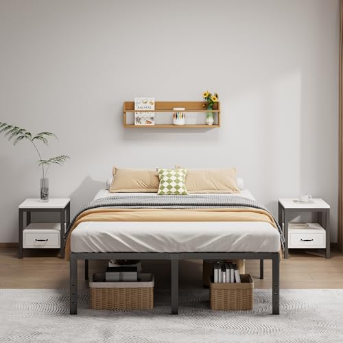 Metal Bed Frame Full Size - 14 Inch Heavy-Duty Full Platform Bed Frame No Box Spring Needed, Easy Assembly, Noise-Free, Sturdy Mattress Foundation, Underbed Storage Space