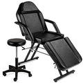 Best Choice Products 71in 3-Section Multipurpose Massage Bed, Spa & Salon Facial, Tattoo Chair w/Hydraulic Stool, Removable Headrest, Facial Cradle, Towel Hanger - Black