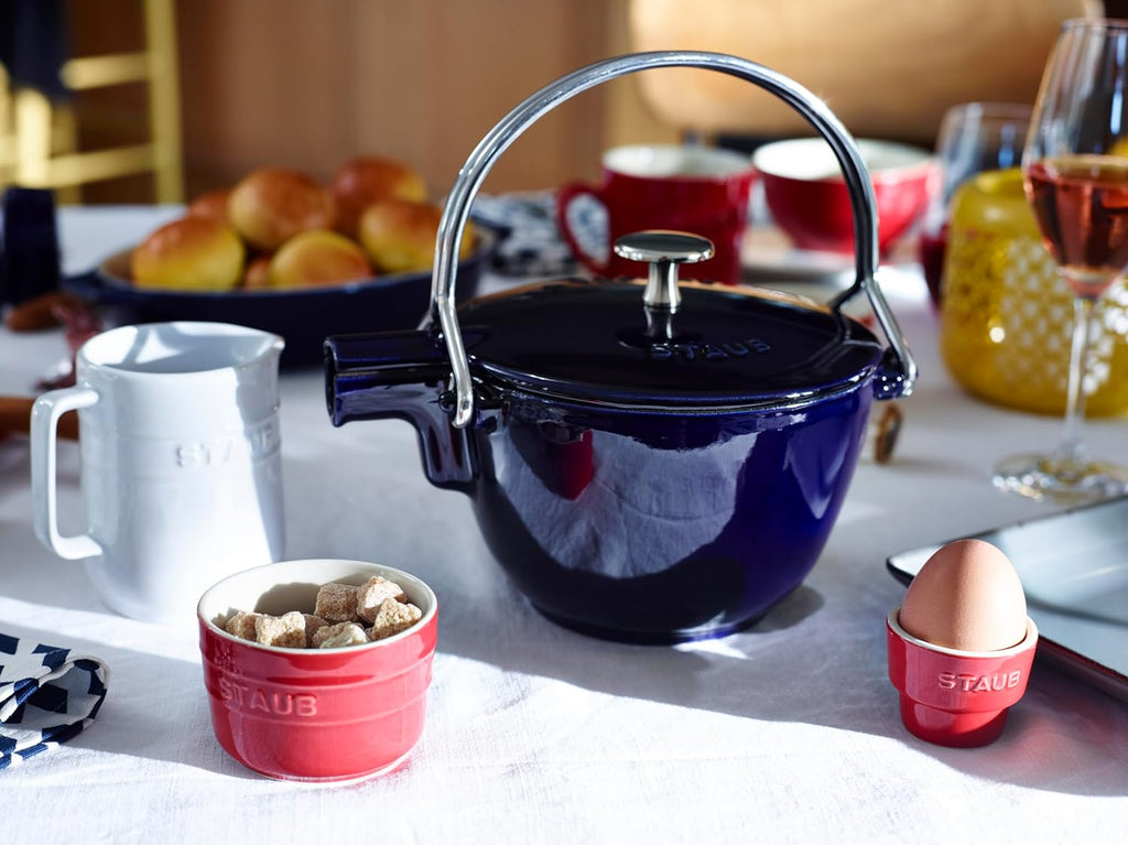 Staub Cast Iron 1-qt Round Tea Kettle - Basil, Made in France