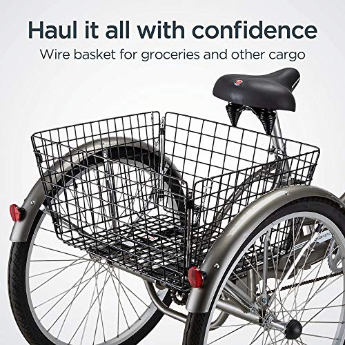 Schwinn Meridian Adult Tricycle with 26-Inch Wheels in Dark Silver