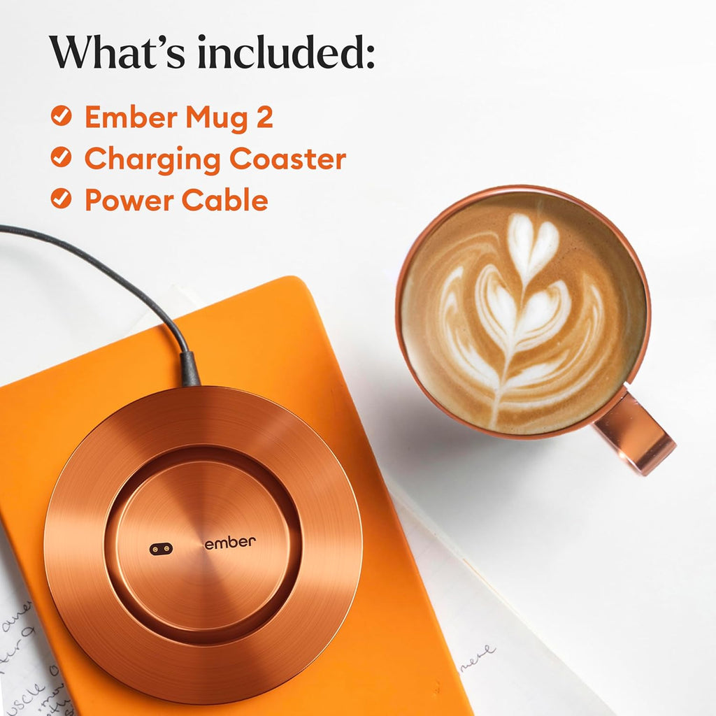 Ember Temperature Control Smart Mug 2, 14 Oz, App-Controlled Heated Coffee Mug with 80 Min Battery Life and Improved Design, White