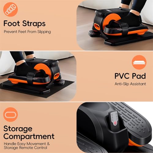 Under Desk Elliptical Machine,Morelax Ellipse Leg Exerciser for Seniors,Quiet & Portable Mini Electric Seated Pedal Exerciser & 12 Adjustable Speeds