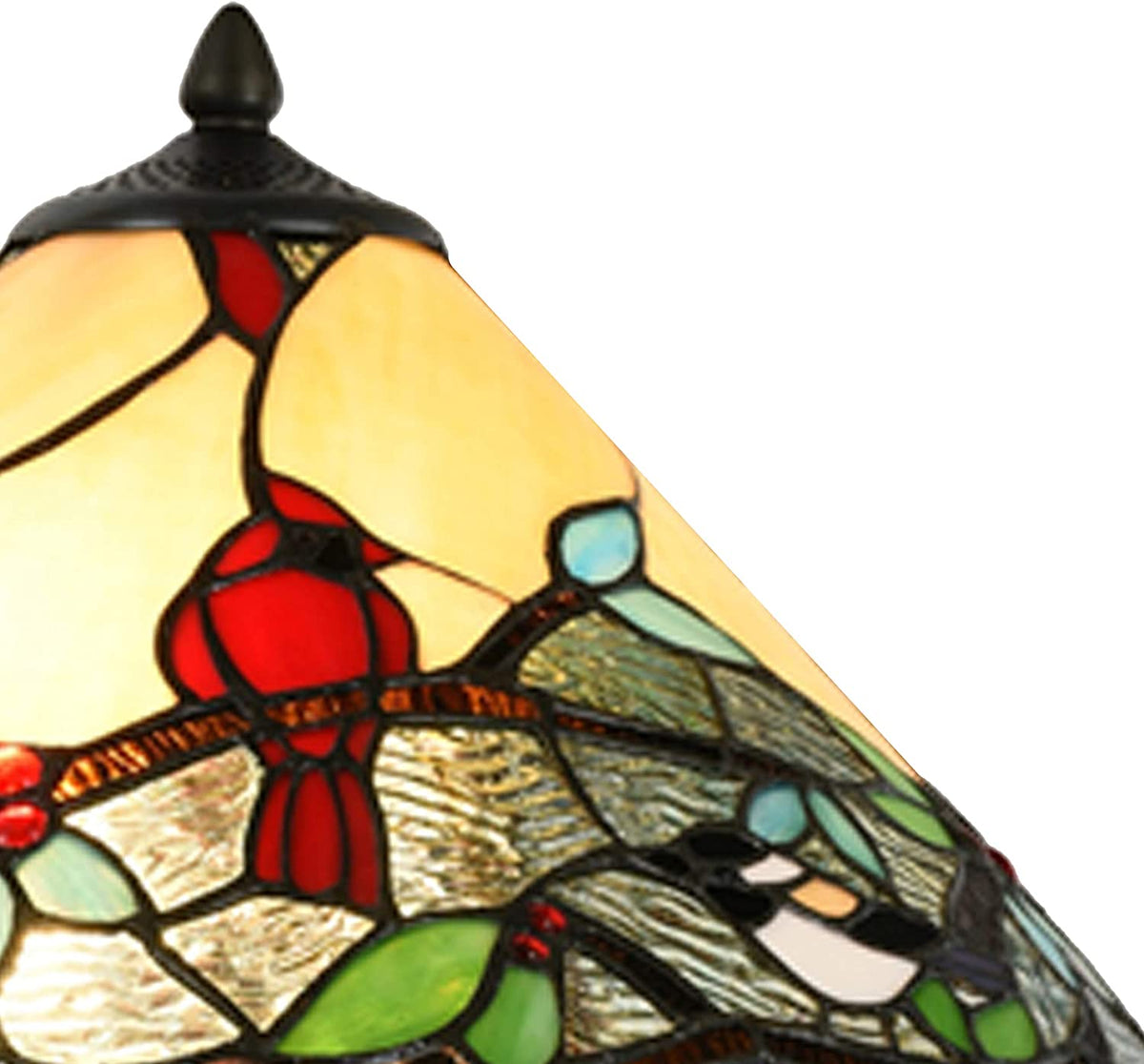 River of Goods 24 Cardinal Triple-Lit Stained Glass Table Lamp