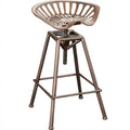 Noble House 26 Lawrence Saddle Bar Stool in Copper and Silver