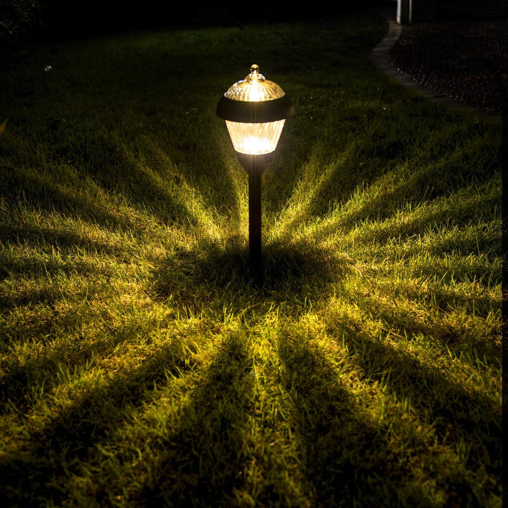 Solpex 4pack high Lumen Solar Pathway Lights??Metal Solar Path Lights??2 Bright LED??Waterproof IP65 Auto On/Off Solar Garden Lights for Walkway Driveway Yard