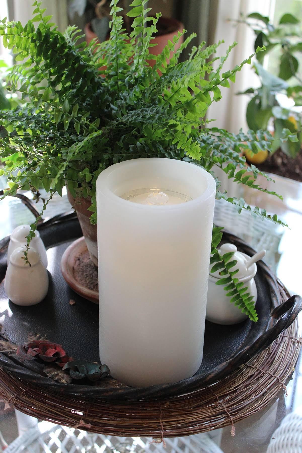 AquaFlame Flameless Candle Fountain - Ivory