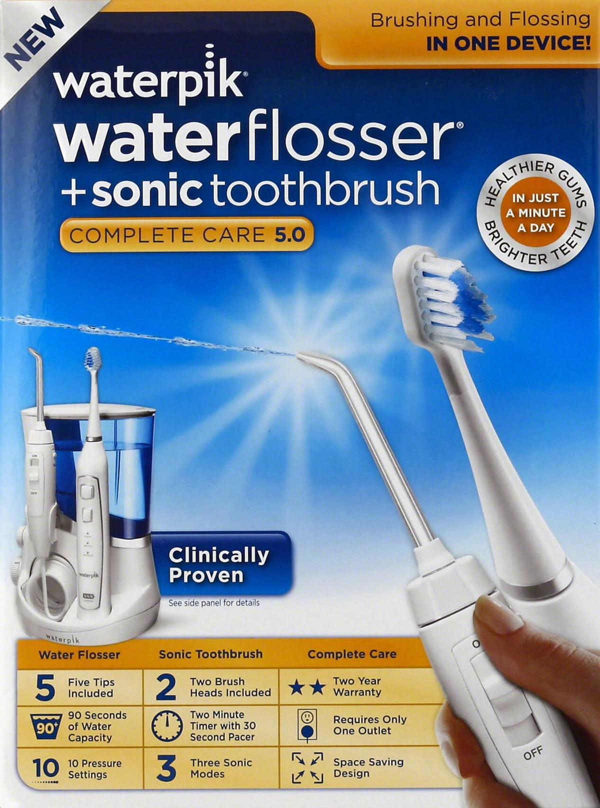 Waterpik Water Flosser + Sonic Toothbrush, Complete Care 5.0 - 1 Pack