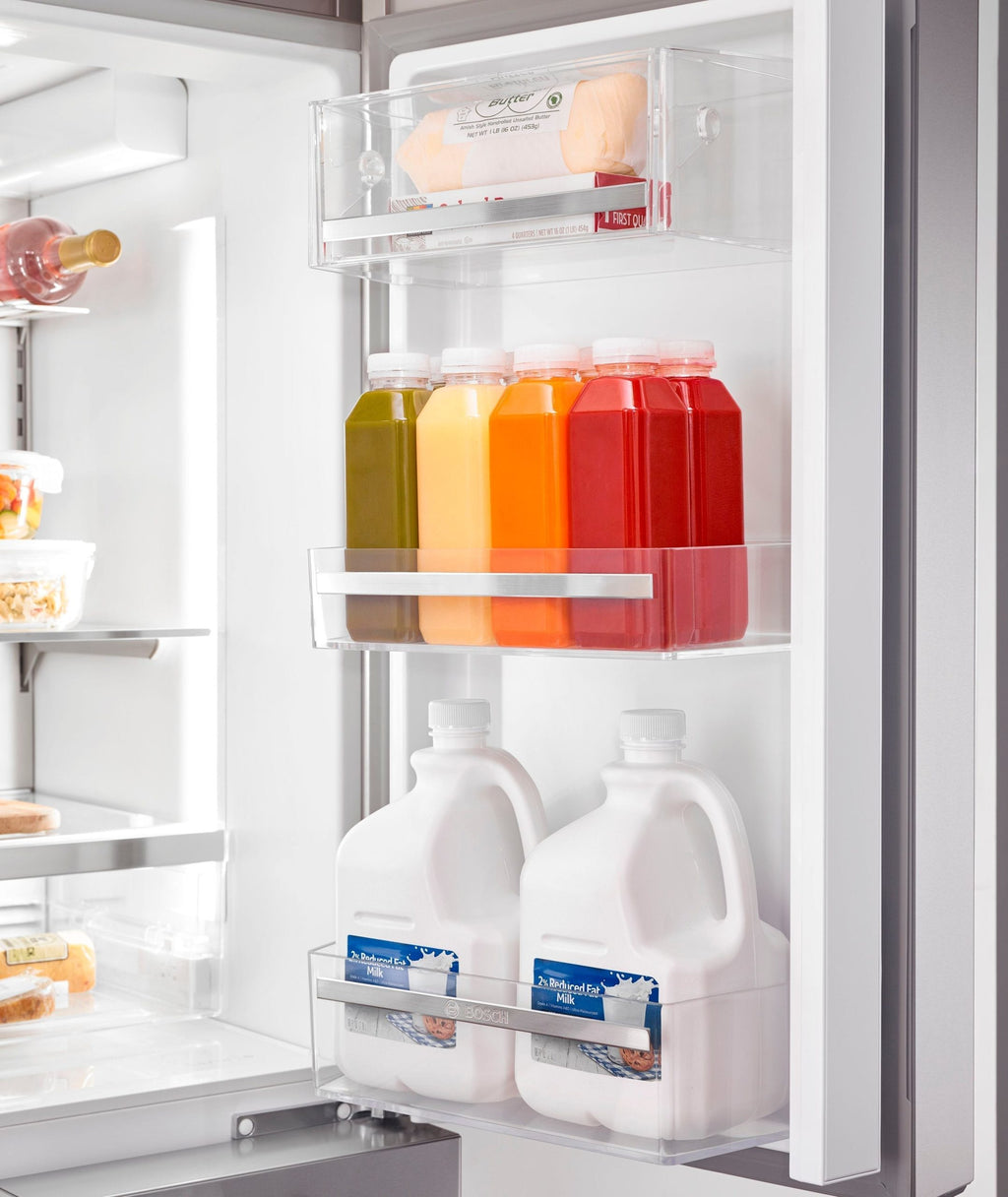 Bosch - 800 Series 21 Cu. Ft. French Door Counter-Depth Smart Refrigerator - Stainless steel