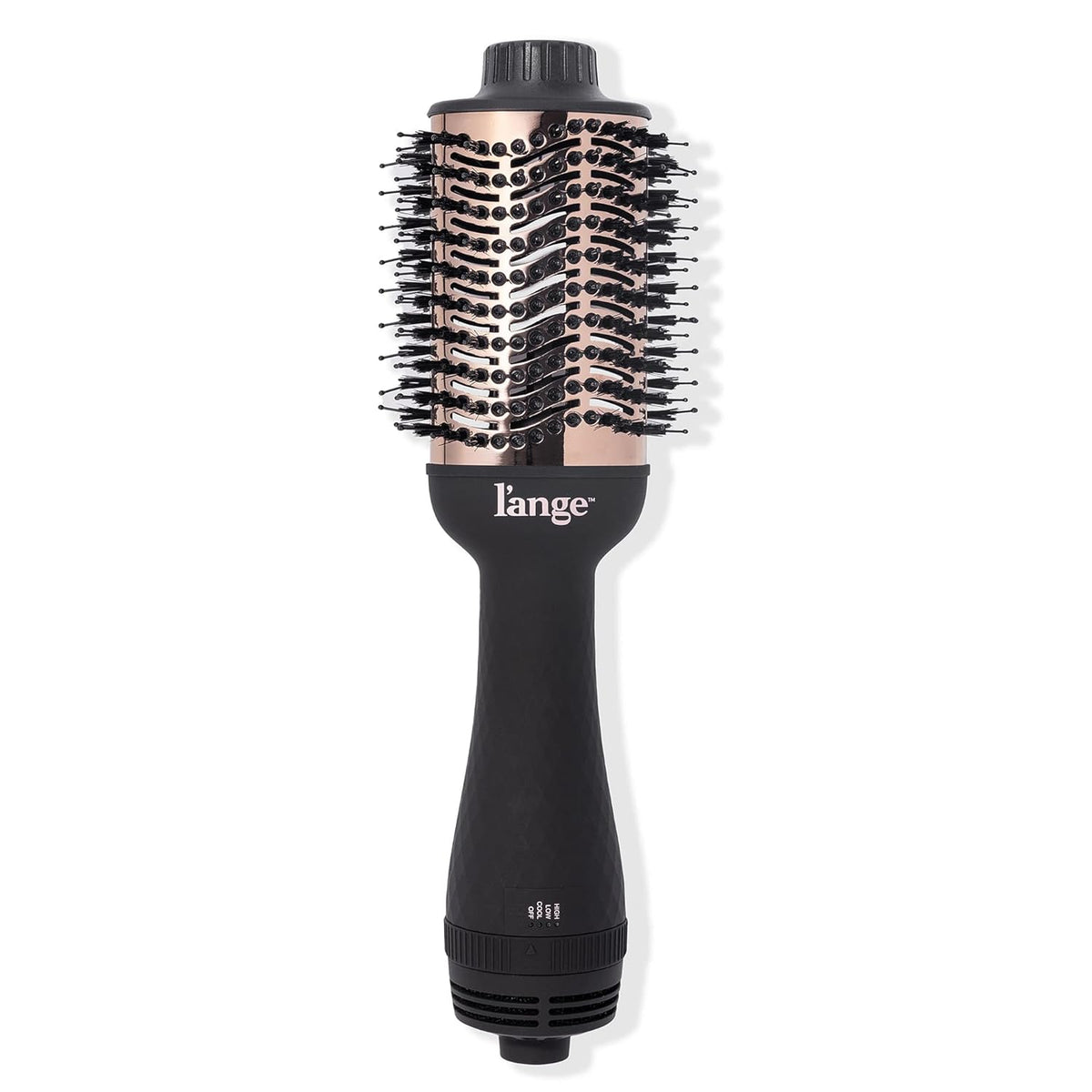 L'ANGE HAIR Le Volume 2-in-1 Titanium Brush Dryer Black | 75MM Hot Air Blow Dryer Brush in One with Oval Barrel | Hair Styler for Smooth, Frizz-Free Results for All Hair Types