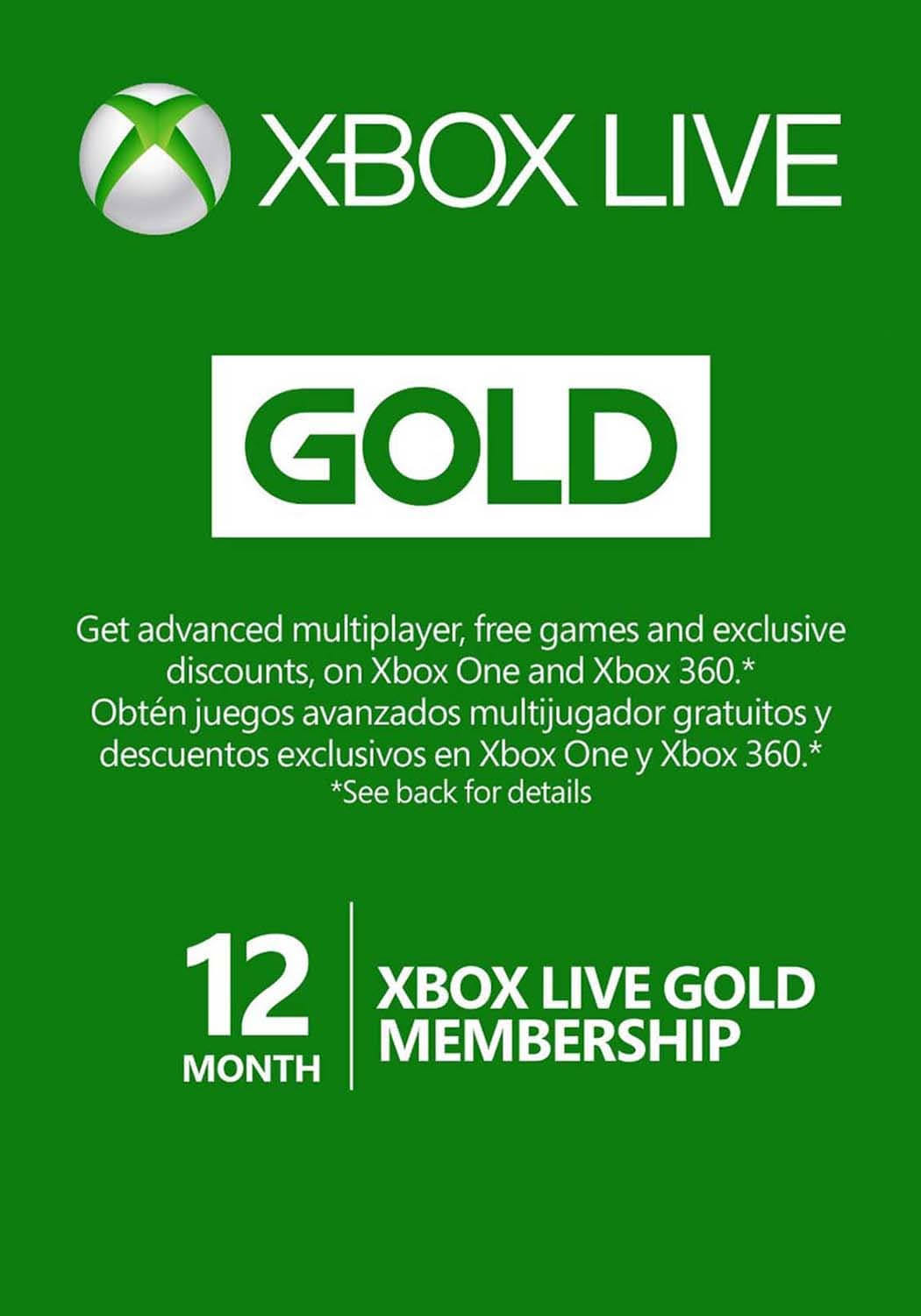 Xbox Live 12-Month Gold Membership (2 Packs)