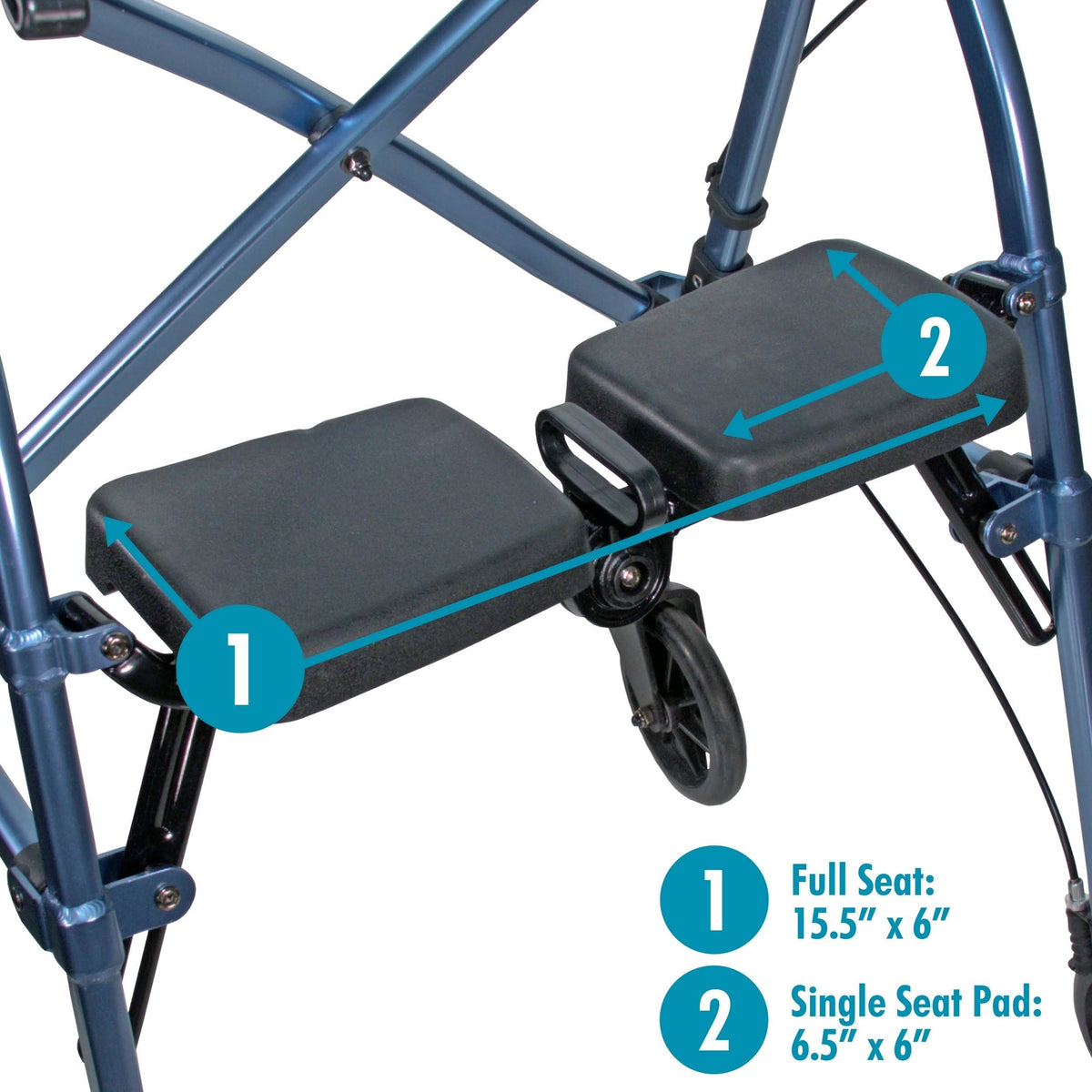 Able Life Space Saver Rollator Cobalt Blue - Each