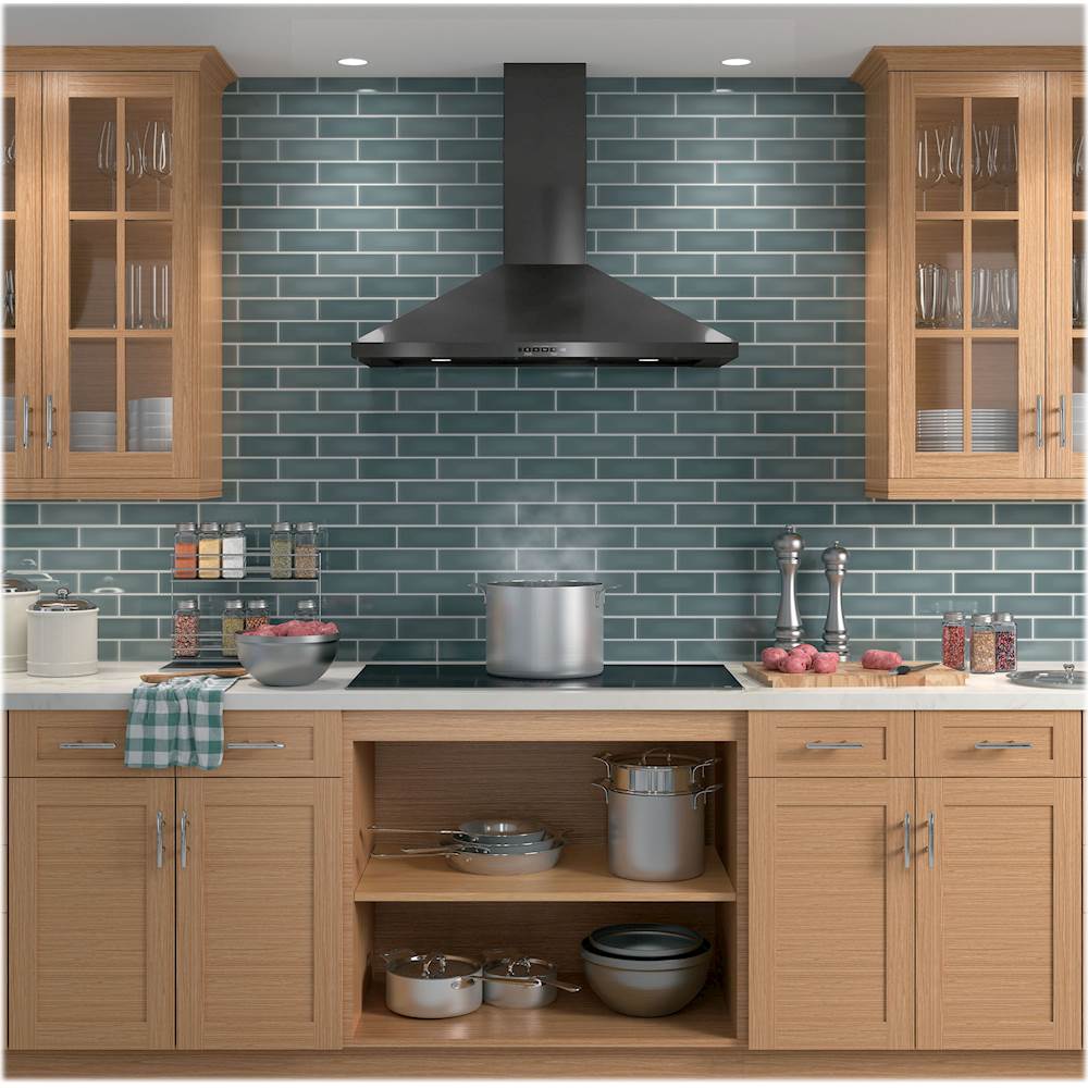 GE - 36 Convertible Range Hood - Black stainless steel