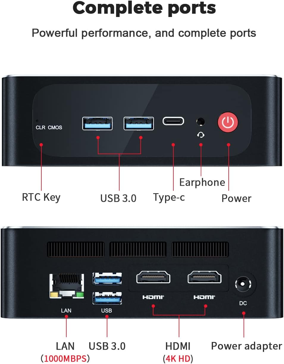 Beelink SER4 Ryzen Mini PC Windows 11 AMD Ryzen 7 4800U(7nm, 8C/16T)up to 4.2GHz, 32GB DDR4 RAM 512GB NVME SSD, 4K@60Hz Triple Display Dual HDMI+Type-C, Support 57W Mini Gaming Computer WiFi 6E BT5.0