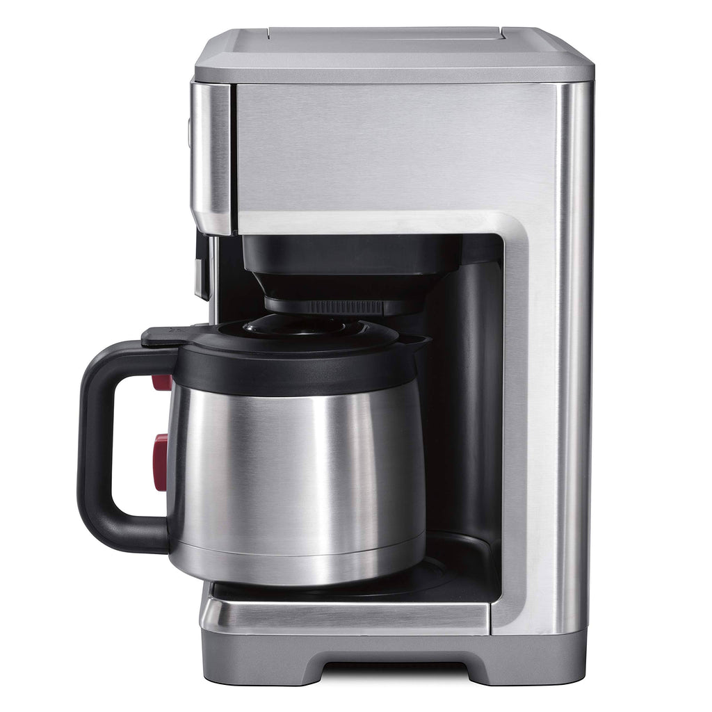 Wolf Gourmet - 10-Cup Coffee Maker with Water Filtration - Stainless Steel/Red Knob