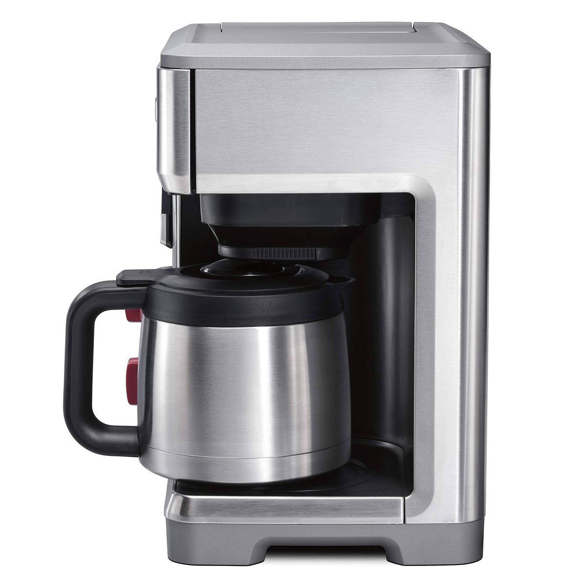 Wolf Gourmet - 10-Cup Coffee Maker with Water Filtration - Stainless Steel/Red Knob