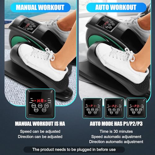 ANCHEER Under Desk Elliptical Machine - Quiet Pedal Exerciser for Seniors, Office & Home, Low-Impact Seated Leg Workout Equipment, Smart LCD Display, Remote Control