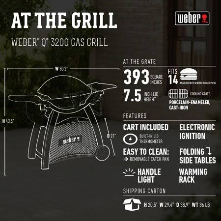 Weber Q-3200 Natural Gas Grill - Titanium/Beige