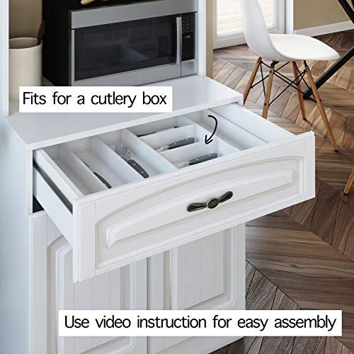 Living Skog Kitchen Cabinet with Storage Shelves and Microwave Stand