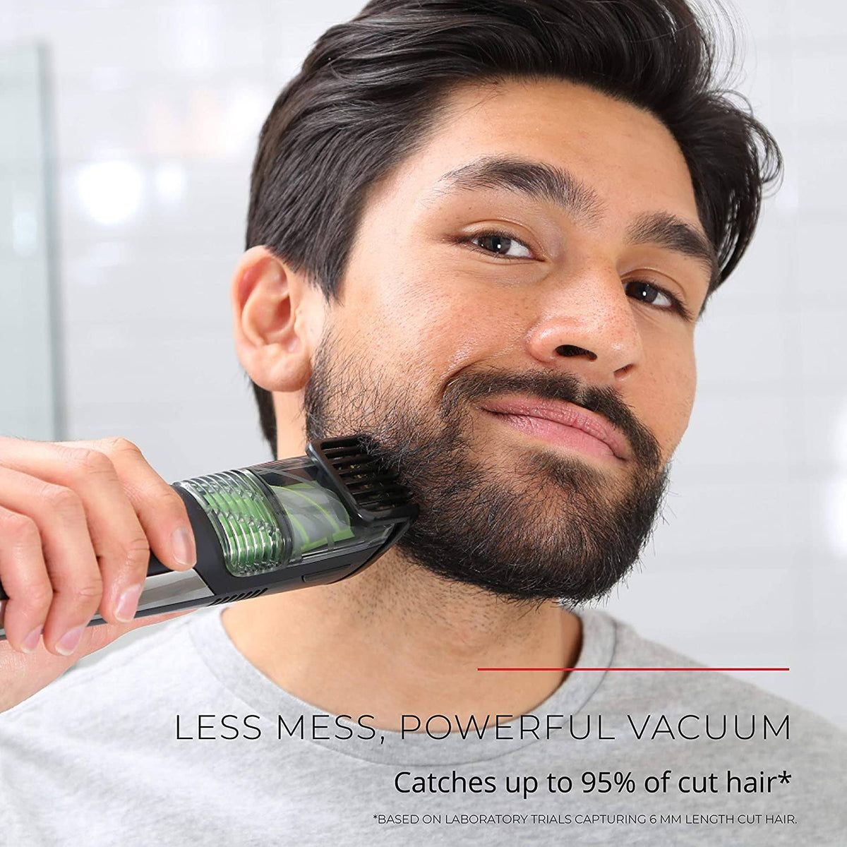 Remington MB6850 Vacuum Stubble and Beard Trimmer, Lithium Power and Adjustable