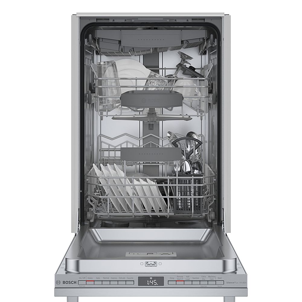 Bosch - 800 Series 18 Top Control Smart Built-In Dishwasher with 3rd Rack and 44 dBA - Silver
