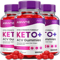 (3 Pack) Asante Keto ACV Gummies for Weight Loss Apple Cider Vinegar Vitamin B12 (180 Gummies)