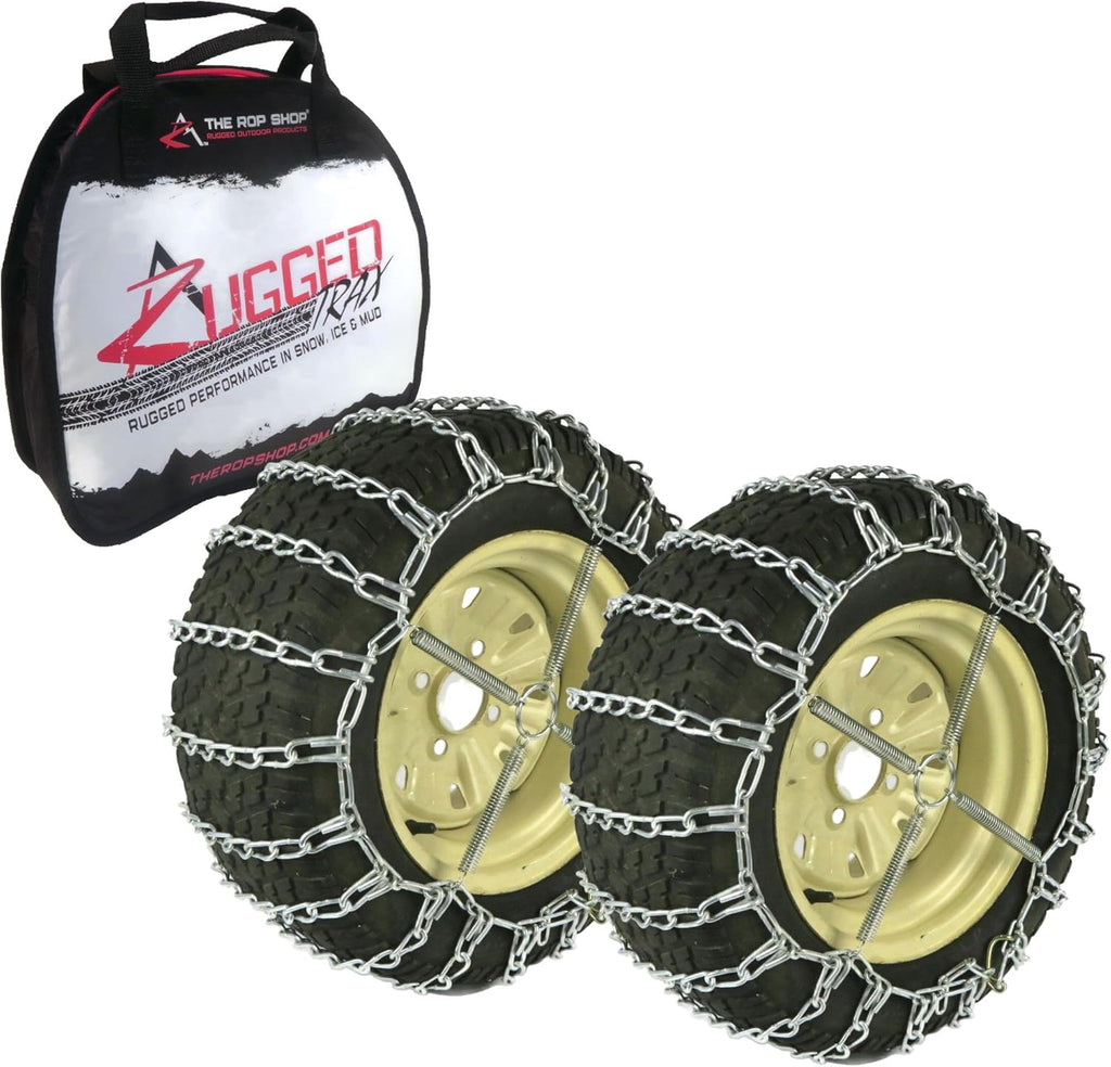 The ROP Shop Pair of 2 Link Tire Chains & Tensioners 23x10.5x12 for Snow Blowers, Lawn & Garden Tractors, Mowers & Riders, UTV, ATV, 4-Wheelers, Utility Vehicles