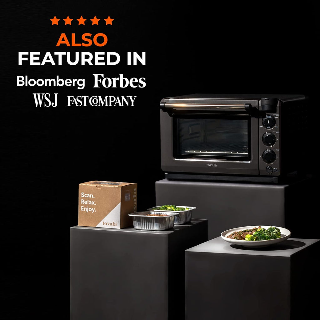 Tovala Gen 2 Smart Steam Large Countertop WiFi Oven | 5 Mode Programmable Oven and Smartphone Controlled | Toast, Steam, Bake, Broil and Reheat | Black & Stainless Steel Convection and Toaster Oven