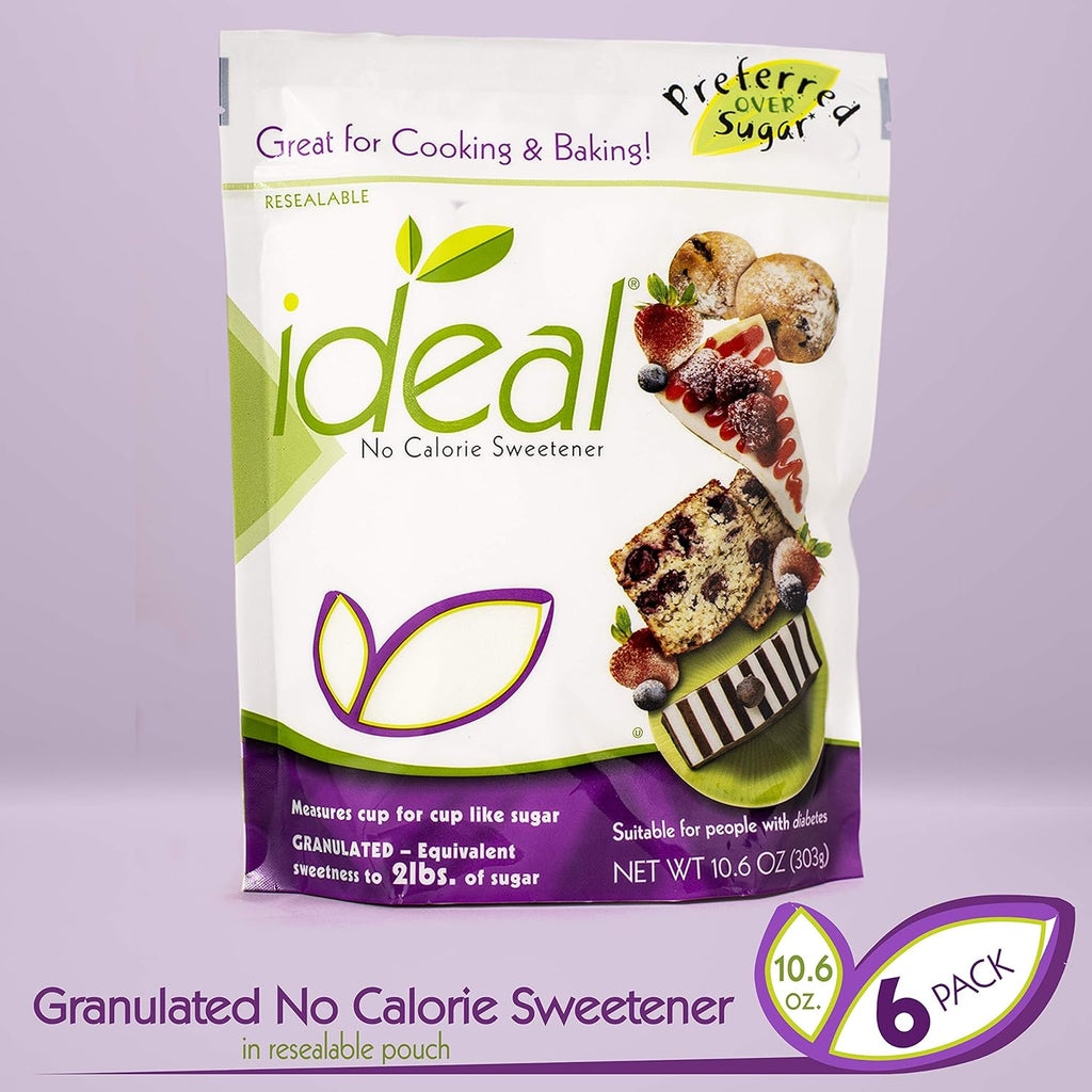 Ideal No Calorie Xylitol Sweetener: Natural, Non GMO, Keto Friendly, Bulk Granulated Sugar Substitute and Alternative, 10.6 Ounces Per Pouch - 6 Pouches 2024 Best Sellers