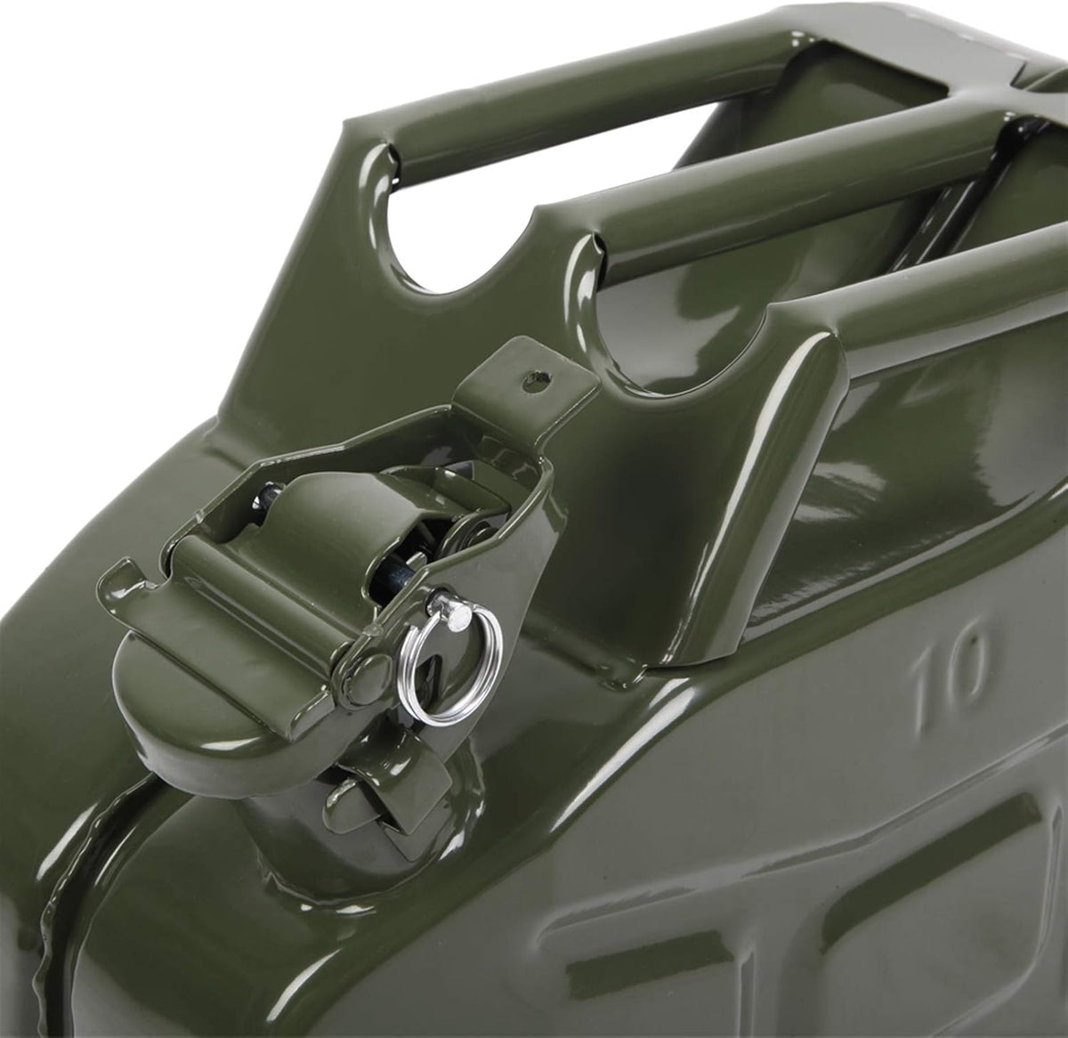 Portable 10L 2.5 Gallon Metal Gas-Fuel Cold-rolled Plate-Diesel Tank Bucket with Pipe US(Green 1)