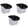 Suncast 18 Gallon Indoor or Outdoor Stacking Recycle Storage Bin, Gray (3 Pack)