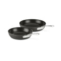 All-Clad H9112S64 Essentials Nonstick Hard Anodized 8.5 and 10.5-inch Fry Pans?? 2 Piece?? Grey