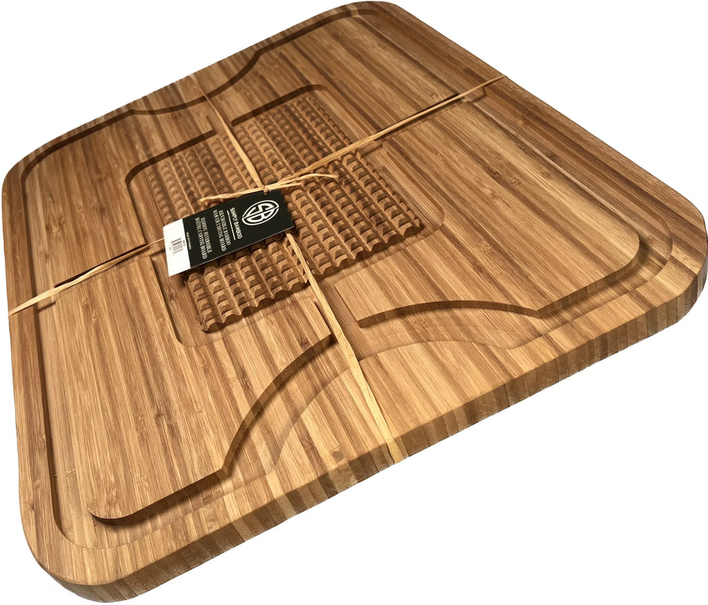 Organic Extra Large Bamboo Cutting Board - Extra Large Wood Cutting Board - Bamboo Carving Board for Meat Cheese and Vegetables ?C Reversible Large Wooden Cutting Boards for Kitchen ?C Reversible Cuttin