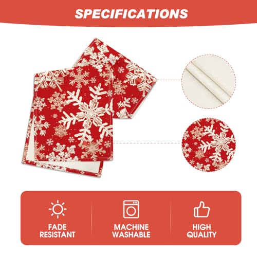 Artoid Mode Navy Blue Snowflakes Christmas Table Runner, Seasonal Winter Holiday Kitchen Dining Table Decoration for Home Party Decor 13x72 Inch