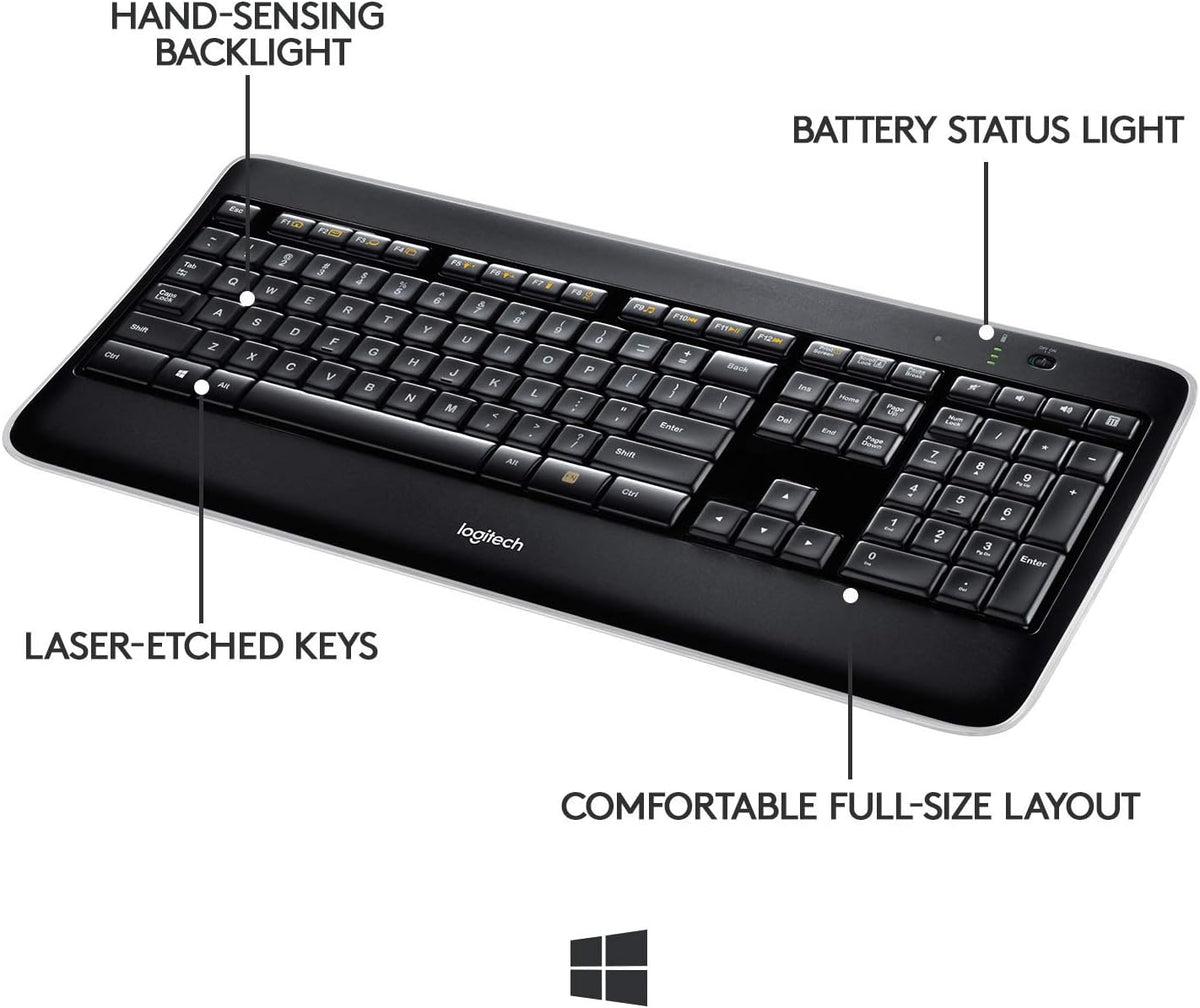 Logitech K800 Wireless Illuminated Keyboard ?? Backlit Keyboard, Fast-Charging, Dropout-Free 2.4GHz Connection