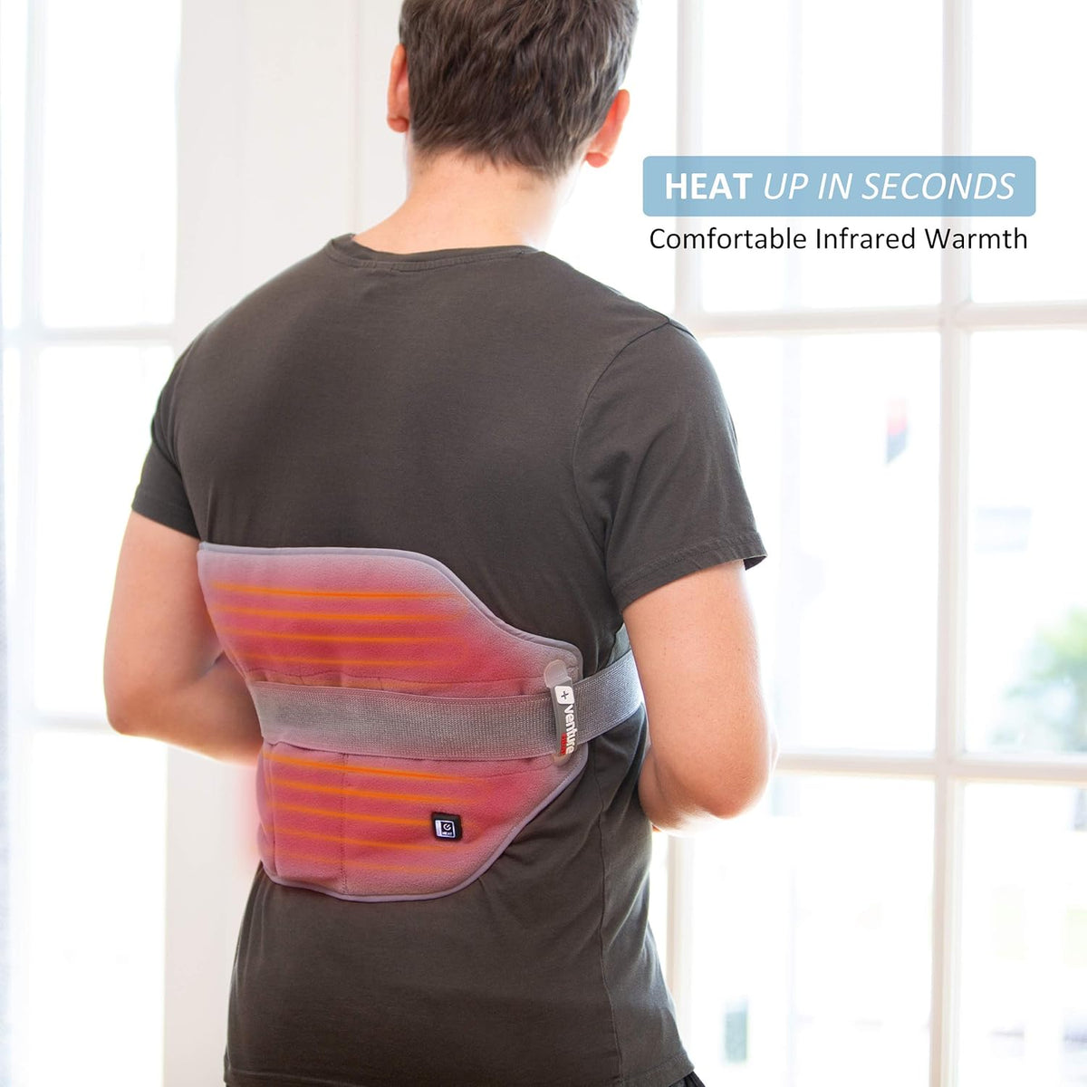 36 x 24 Venture Heat Far Infrared Deep Heating Pad for Injury Recovery and Pain Relief, 10 Hour Shutoff Ultra-Soft Deep Tissue Electric Therapeutic Device (Half Length)