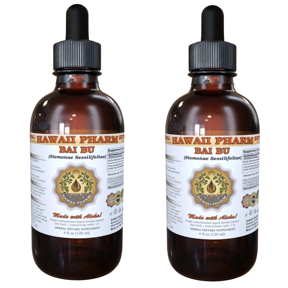 Bai Bu, Stemona (Stemonae Sessilifoliae) Tincture, Dried Root Powder Liquid Extract, Radix Stemonae, Herbal Supplement 2x2 oz