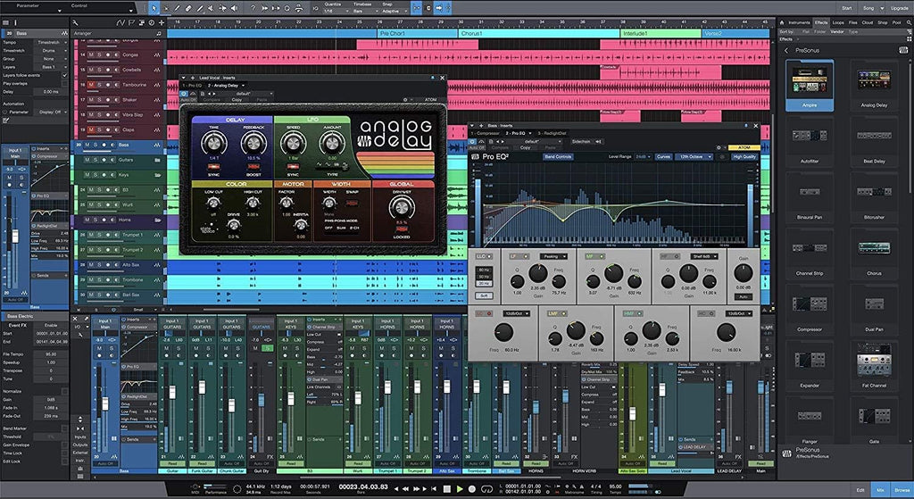 Presonus AudioBox 96 Studio Audio Interface with Creative Software Kit and Studio Bundle and Eris E3.5 Pair Studio Monitors and Adjustable Boom Arm Kit + HD7 Headphones