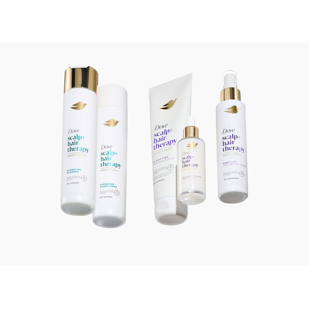 Dove Density Boost Hydrating Conditioner Scalp + Hair Therapy for dry hair, with Vitamin B3, Zinc and 0% sulfates, 9.25 oz