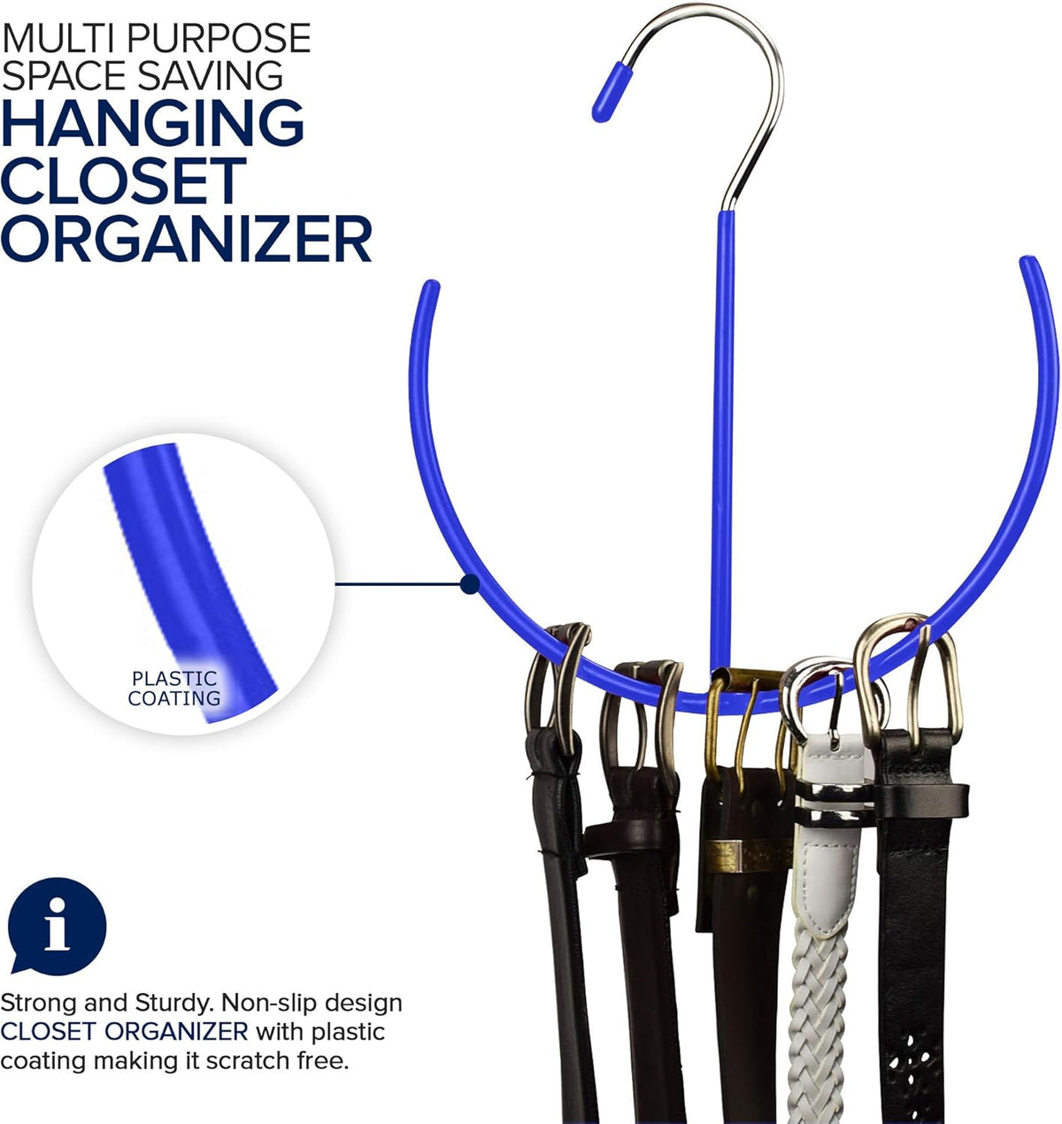 Belt Scarf Hanger Space Saving Organizer Hanging Multi Purpose Ties Shoe Rack Gym Bag Organizer Closet Organization EASYVIEW