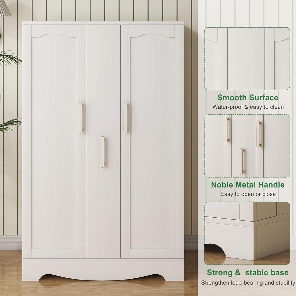 47?? Kitchen Pantry Cabinet with Drawer, Pantry Storage Cabinet with Adjustable Shelves, White Kitchen Pantry Storage Cabinet, Buffet Cupboards Sideboard for Home Office Use