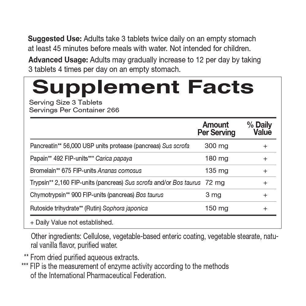 Garden of Life Wobenzym N Joint Health Dietary Supplements Tablets 800 count