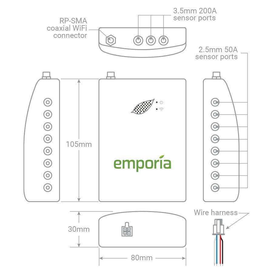 Emporia Gen 2 Vue Home Energy Monitor with 8 Sensors