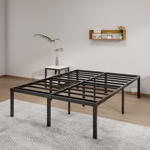 Metal Bed Frame Full Size - 14 Inch Heavy-Duty Full Platform Bed Frame No Box Spring Needed, Easy Assembly, Noise-Free, Sturdy Mattress Foundation, Underbed Storage Space