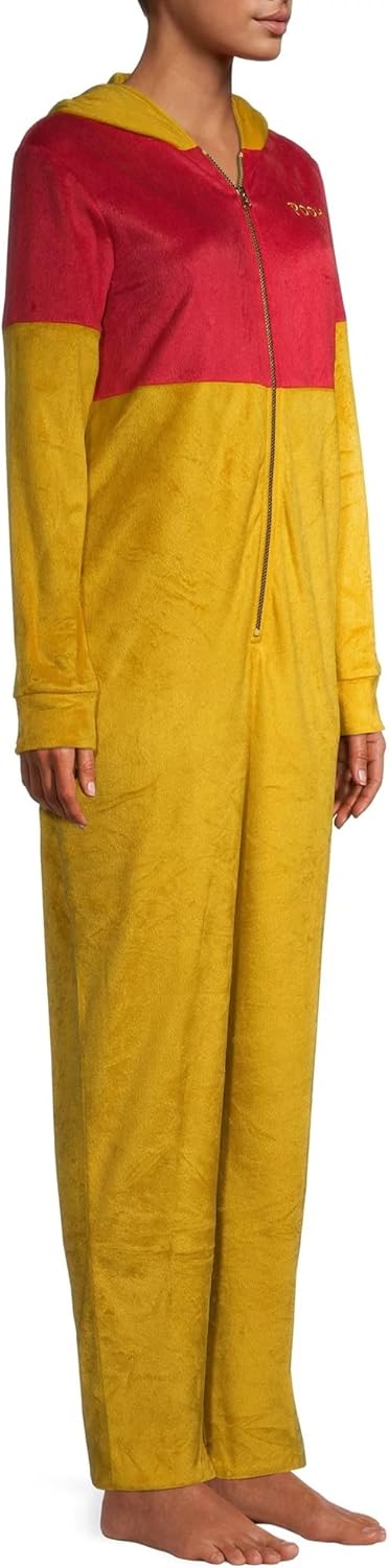 Disney Women's Winnie the Pooh Fleece Pajama Union Suit, X-Large Yellow