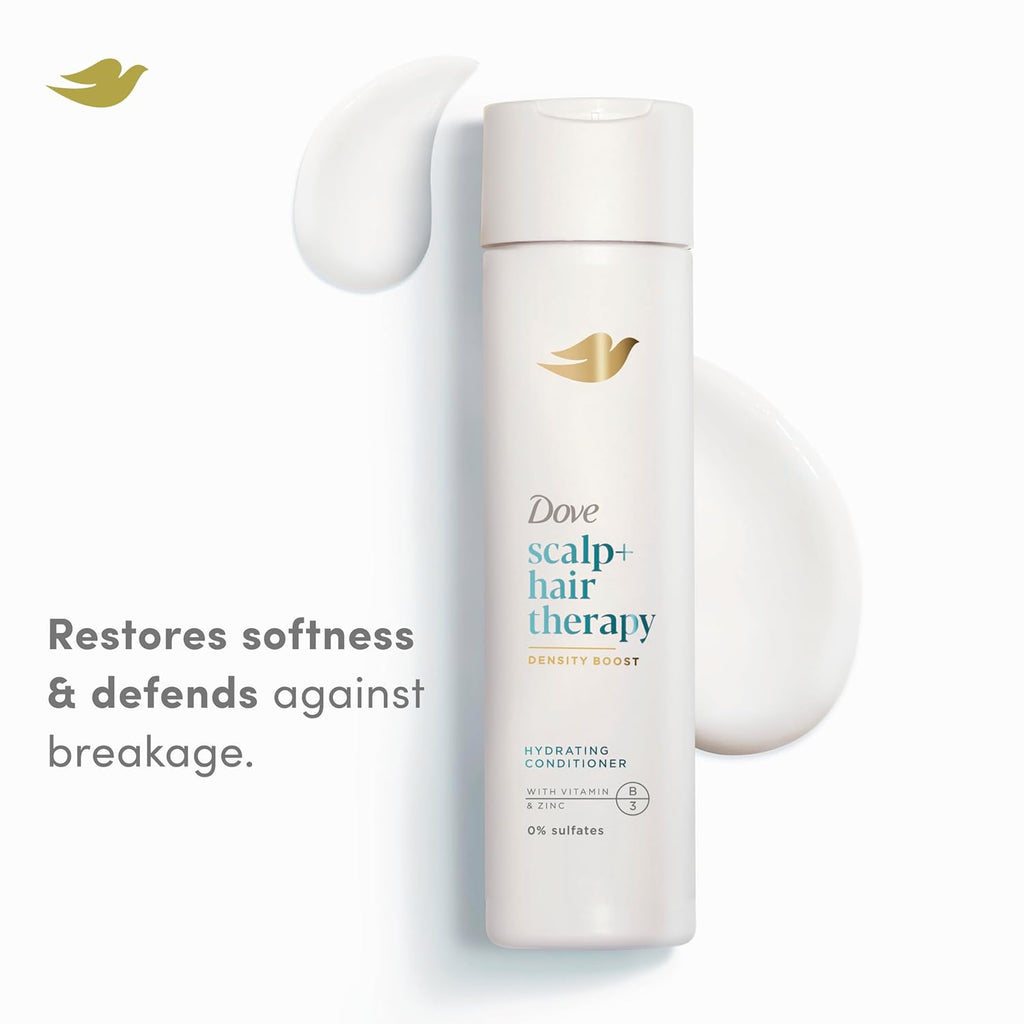 Dove Density Boost Hydrating Conditioner Scalp + Hair Therapy for dry hair, with Vitamin B3, Zinc and 0% sulfates, 9.25 oz
